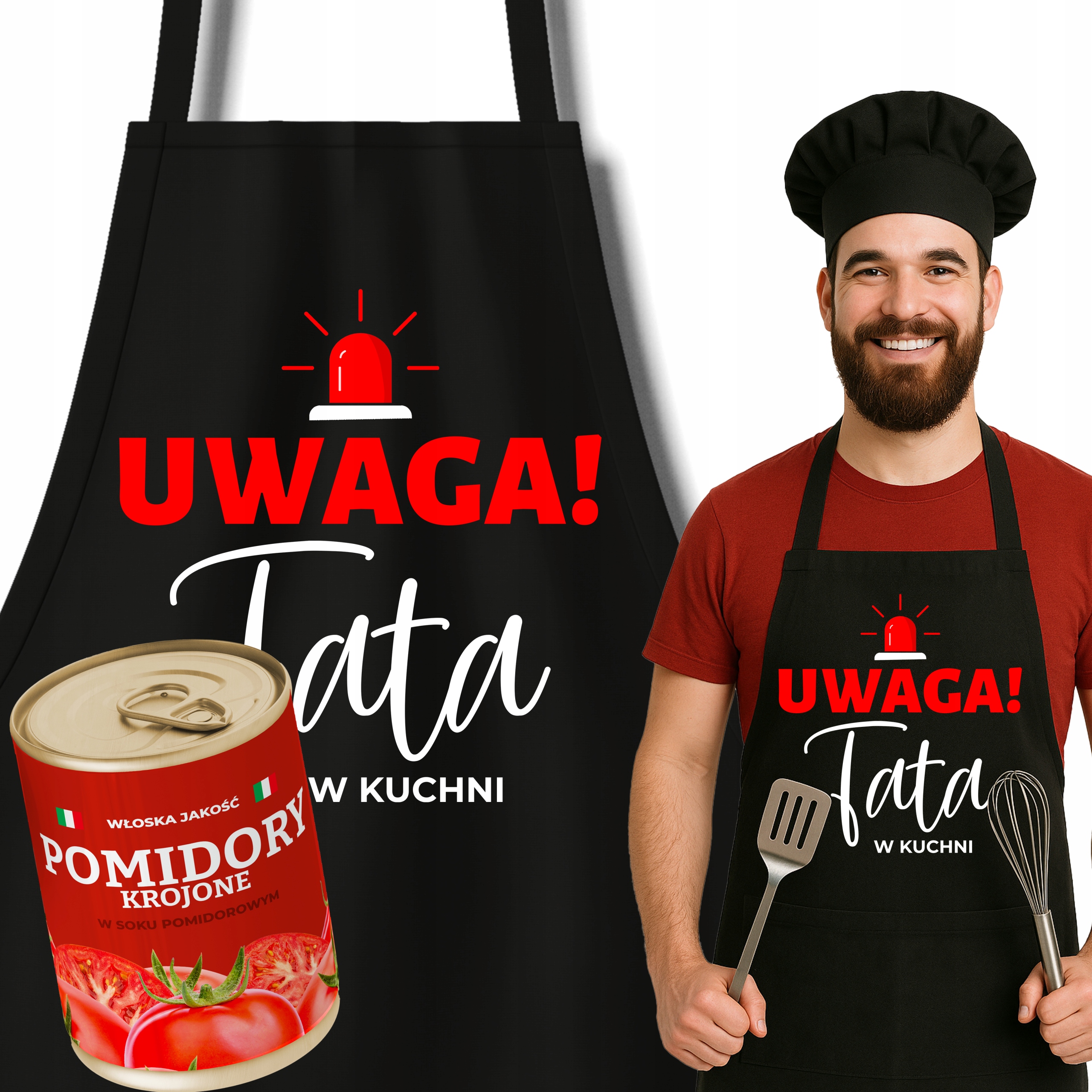 Plechovka Rajčata Zástěra Černý Dárek Den Otců Pro Tátu Pozor Táta