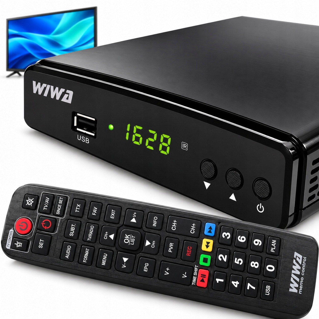 Dekodér tuner přijímač pozemní televize DVBT/T2 Hdmi Usb Hevc Pvr
