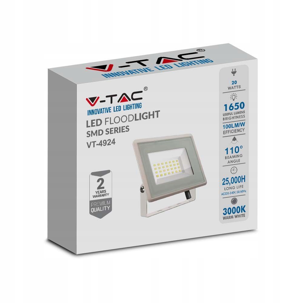 Naświetlacz halogen LED V-TAC 20W Biały ciepła Długość 417 cm
