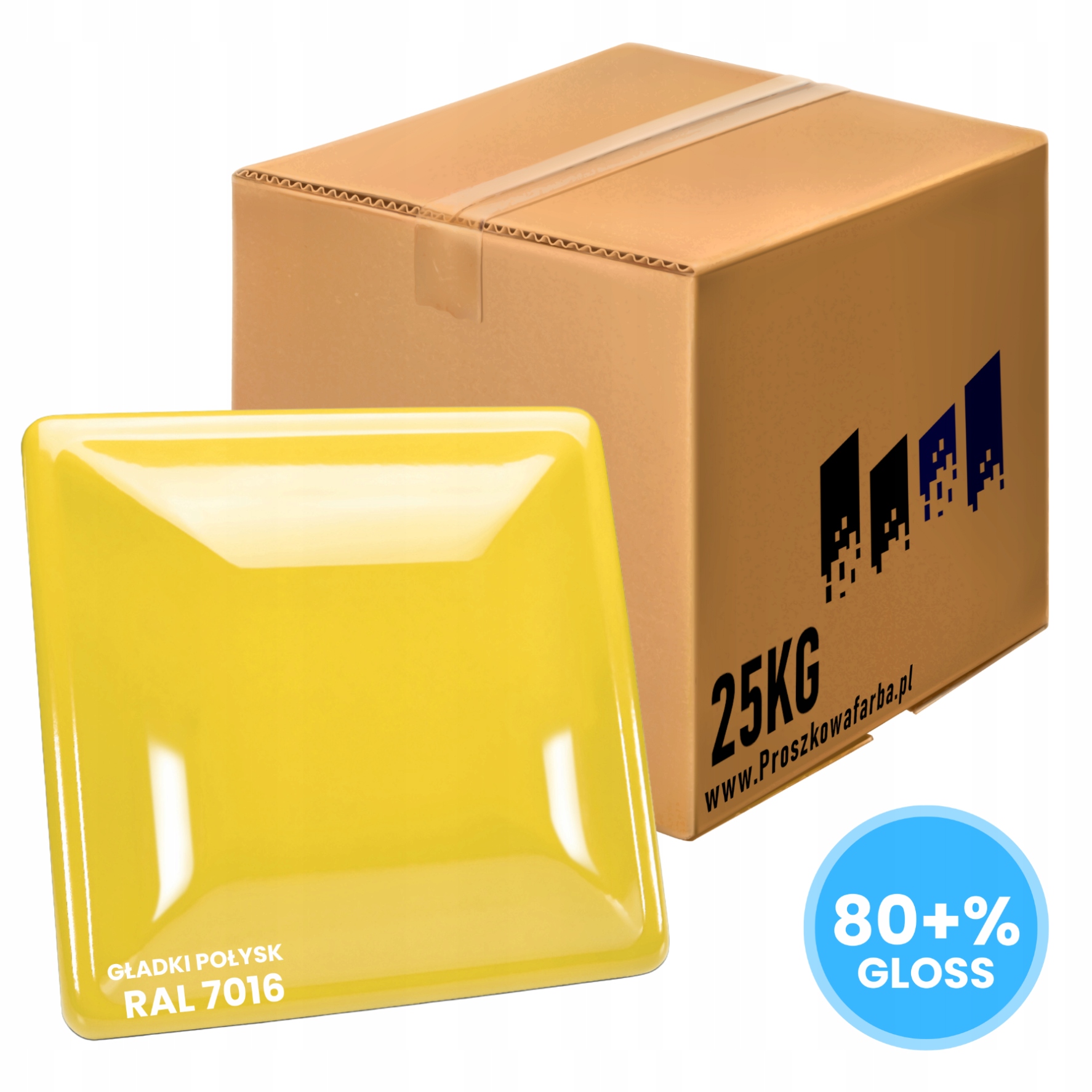 Barva Barva RAL1018 Polyester Hladká Lesklá (Světle žlutá) 25 kg [karton]