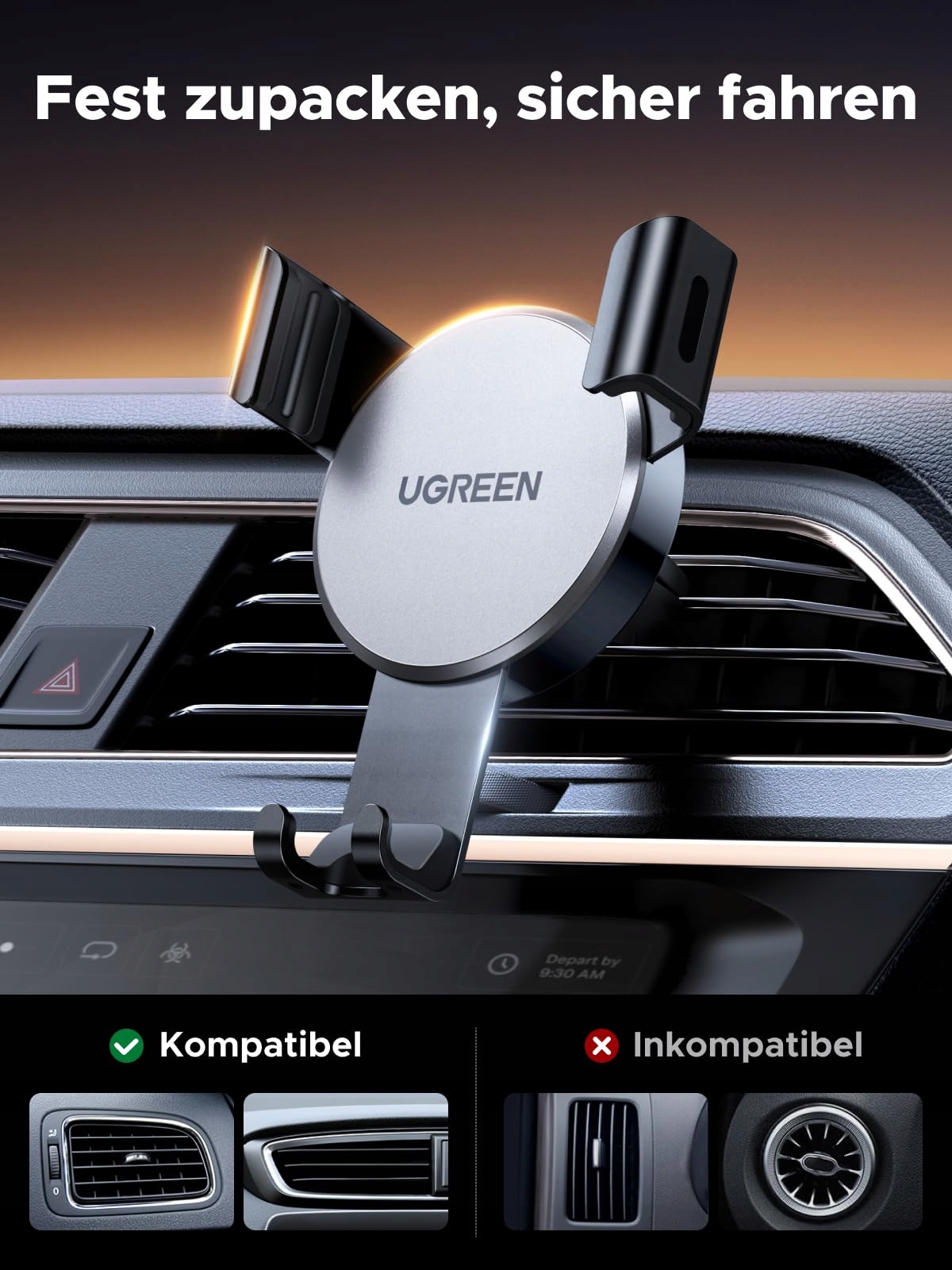 UGREEN Uchwyt Samochodowy Do Wentylacji Uniwersalny na iPhone Samsung — miniatura 4