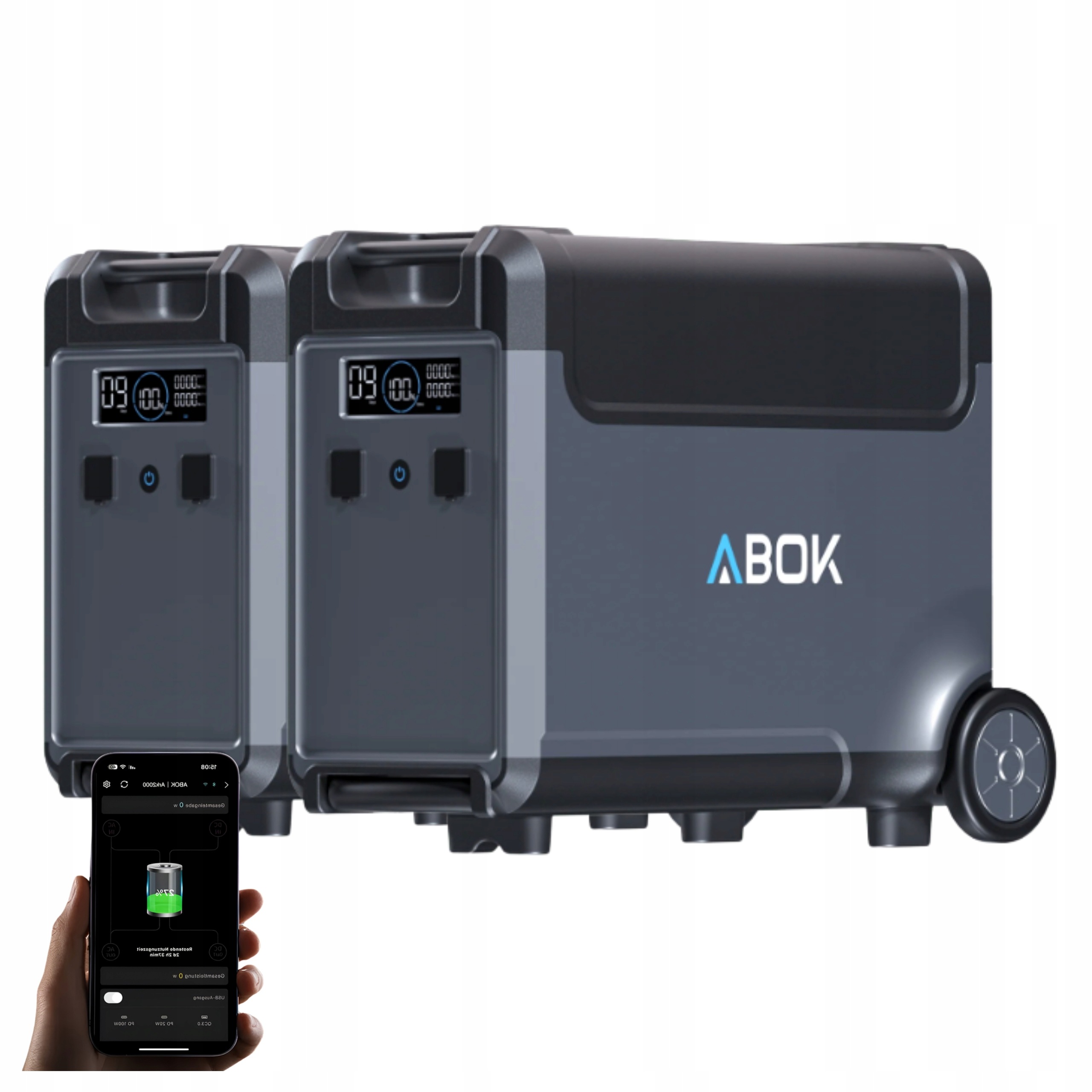 Dodatečná baterie 3840 Wh, nabíječka akumulátor Abok ARK3600E pro Abok ARK3600