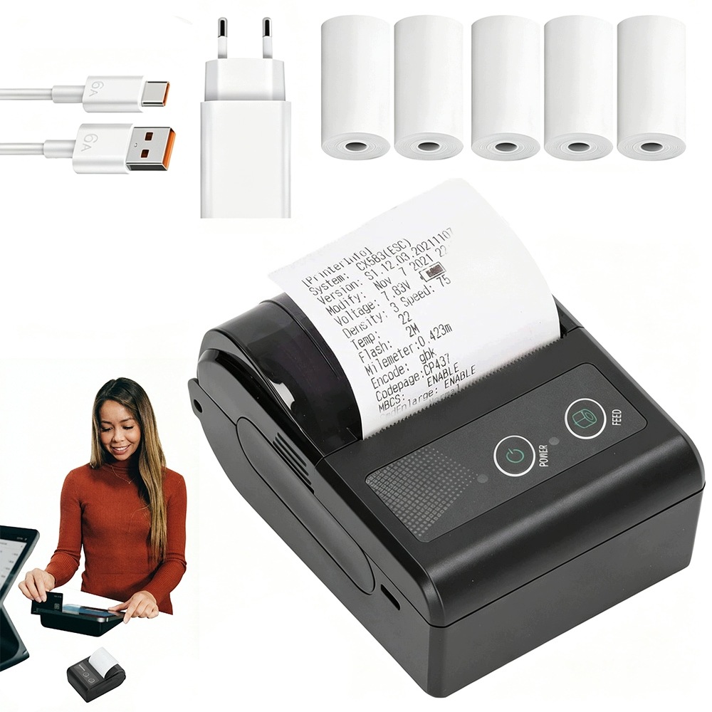 Mini Bluetooth mobilní tiskárna paragonů pro obchod Gastronomi 58 mm Usb