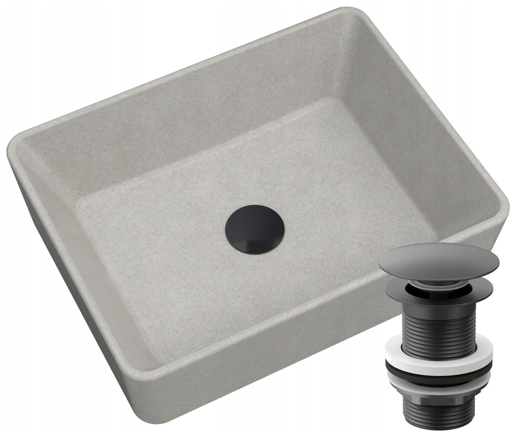 Granitové Umývadlo Na Dosku Bežové Čierna Zátka