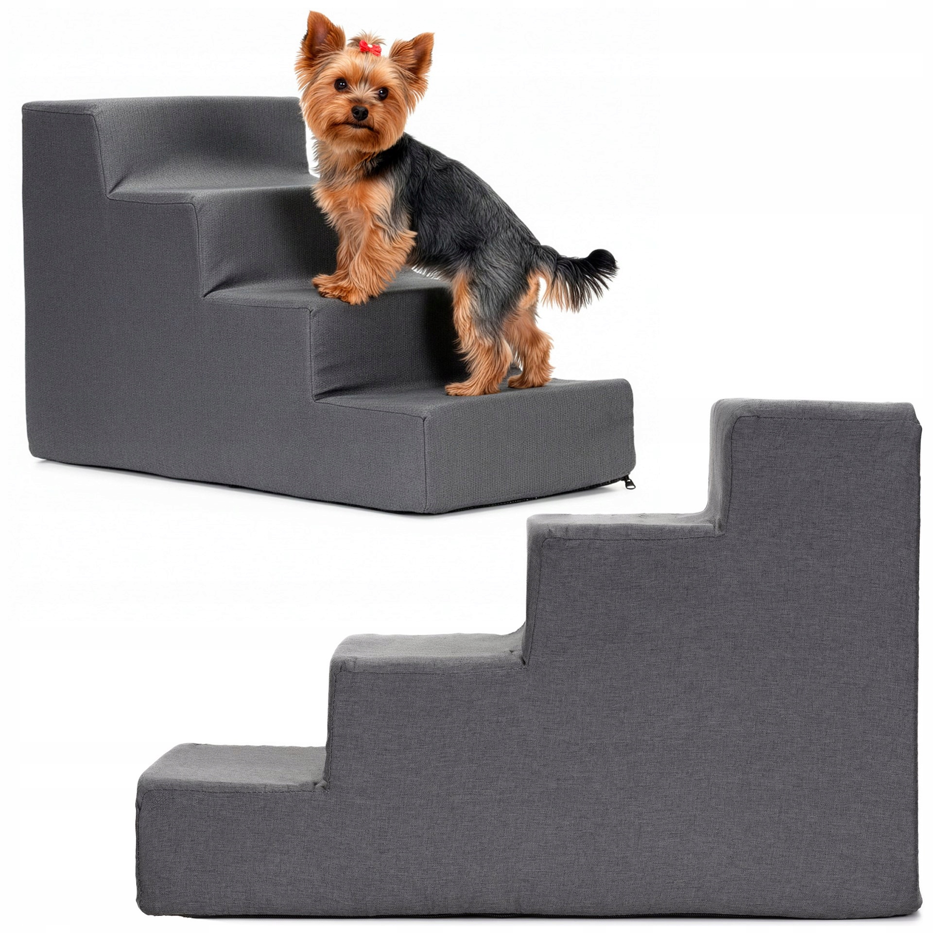 Schodki Dla Psa Kota Zwierząt Schody Szare Miękkie 40cm Stopnie Podest Duże