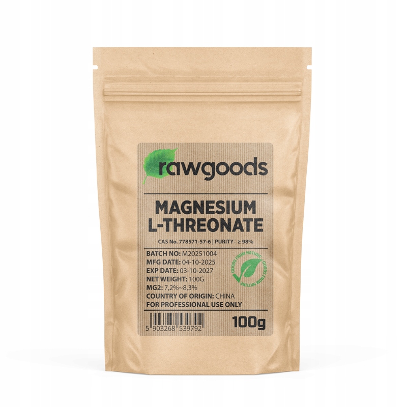 Rawfoods Magnesium L-threonate Treonian Magnezu MG2: 7,2%~8,3% 100g
