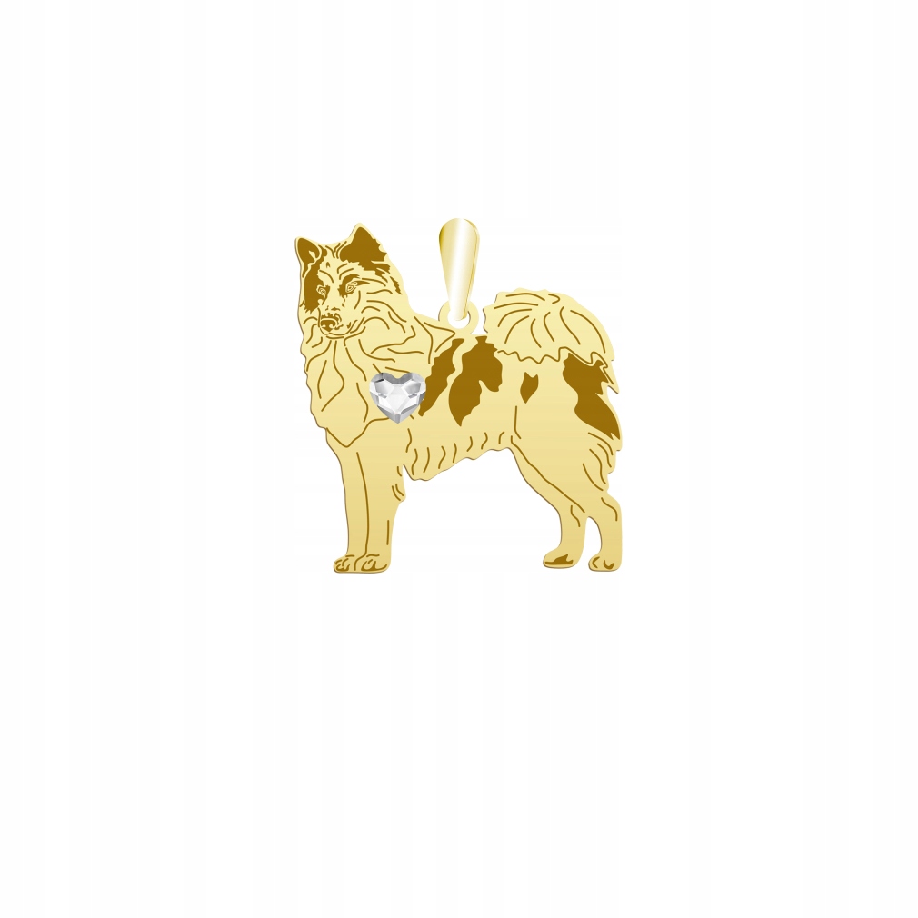Zlatý přívěsek s psem Yakutian Laika 925 Dárek Šperky Gravírování Bonus
