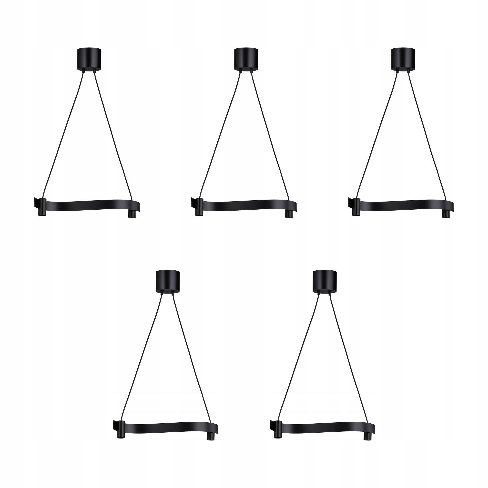 5 szt. Ackja Lampa wisząca fala/czarny 60 cm