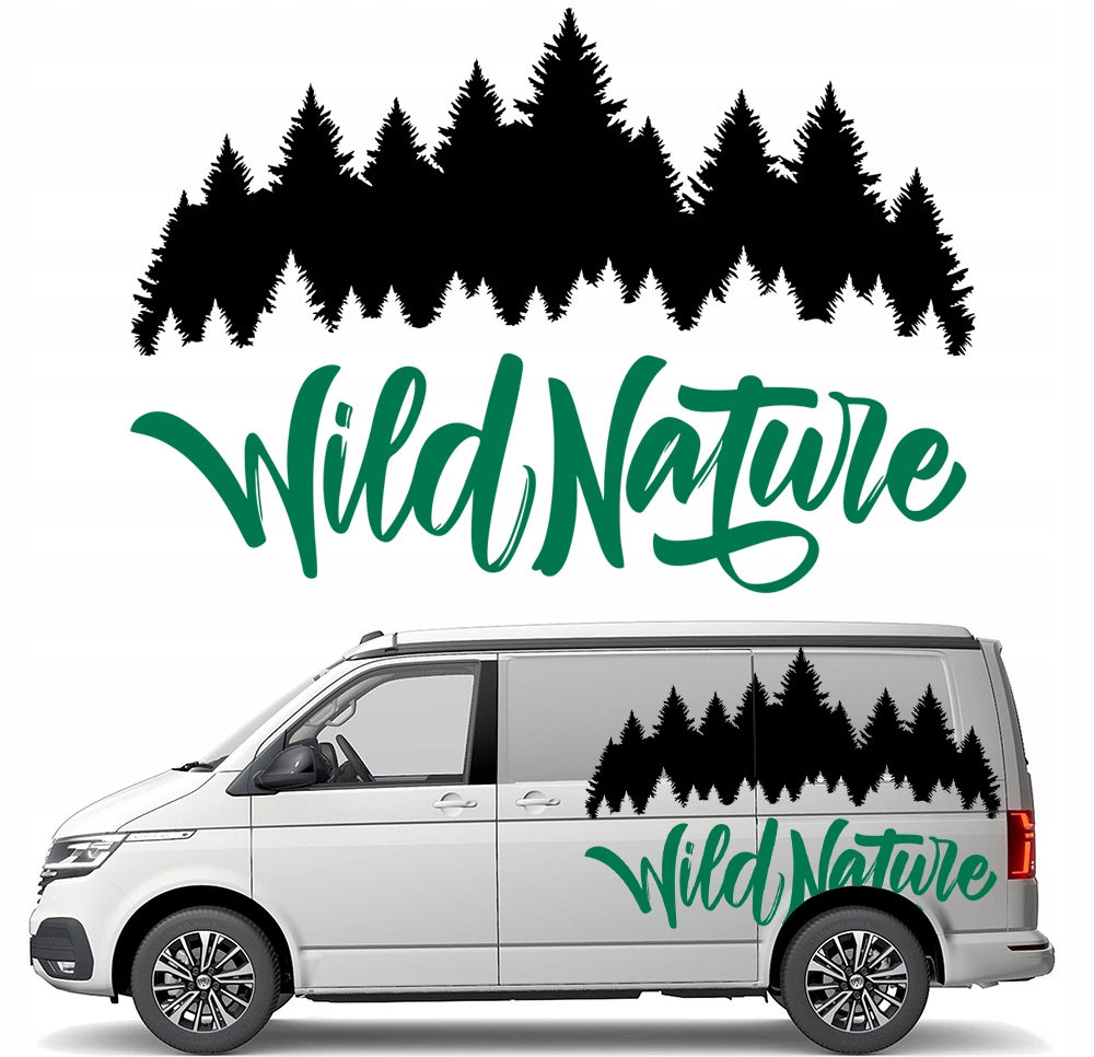 Nálepka Grafika na karavan Přívěs Auto Wild Nature Las Natura 90x130