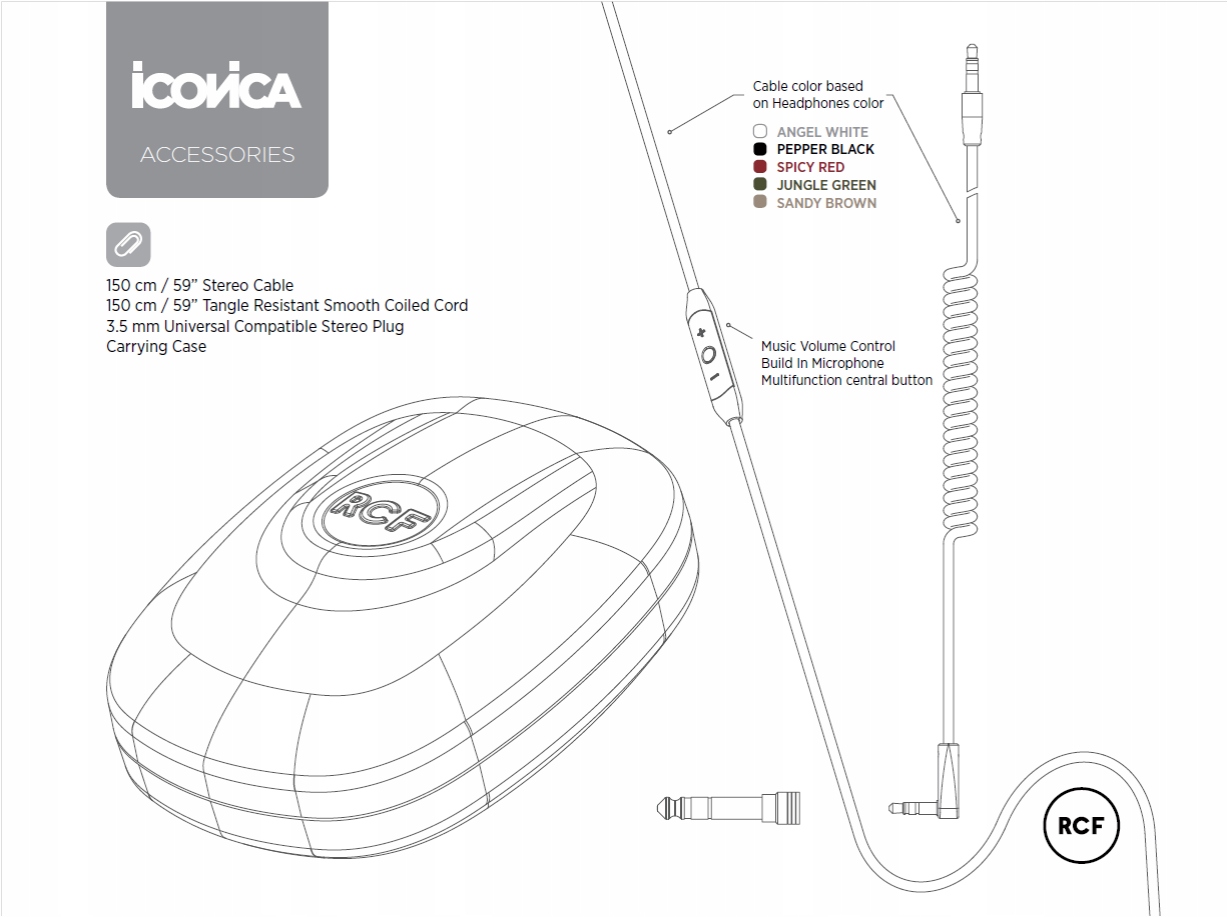 RCF Iconica Słuchawki VIP Benny Benassi skóra wh Regulacja głośności nie