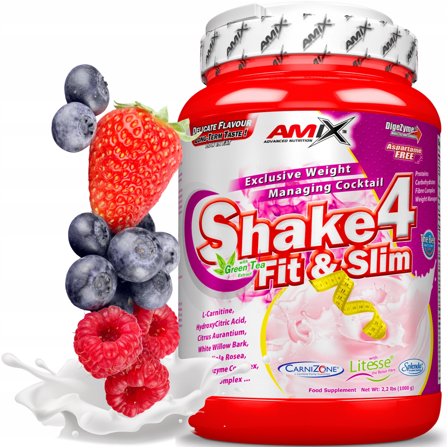 Náhradní jídlo Amix Shake 4 Slim Ovocný 1kg