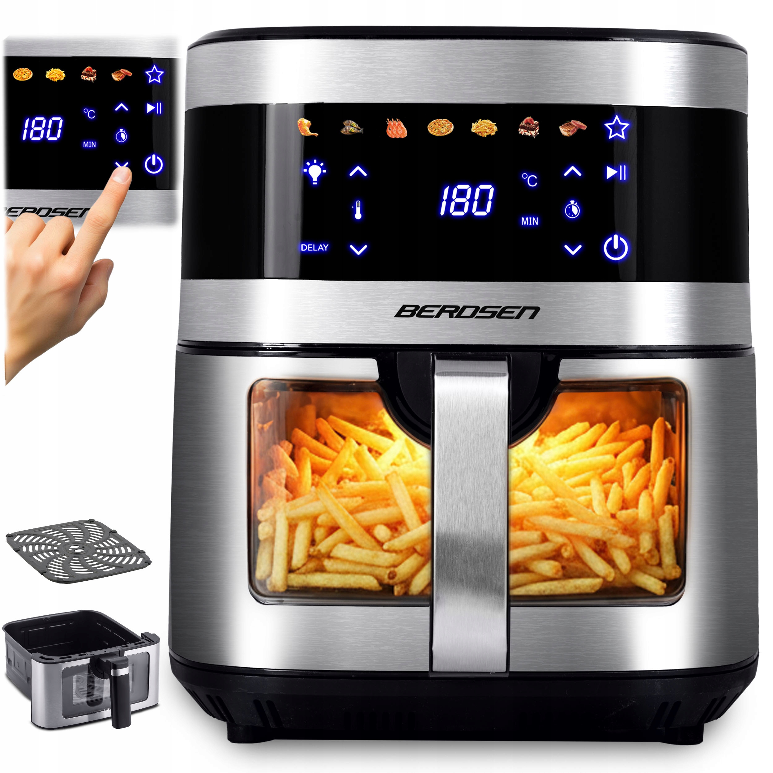 Frytkownica Beztłuszczowa XL Air Fryer Duża Frytownica 9,1L Berdsen 1700W