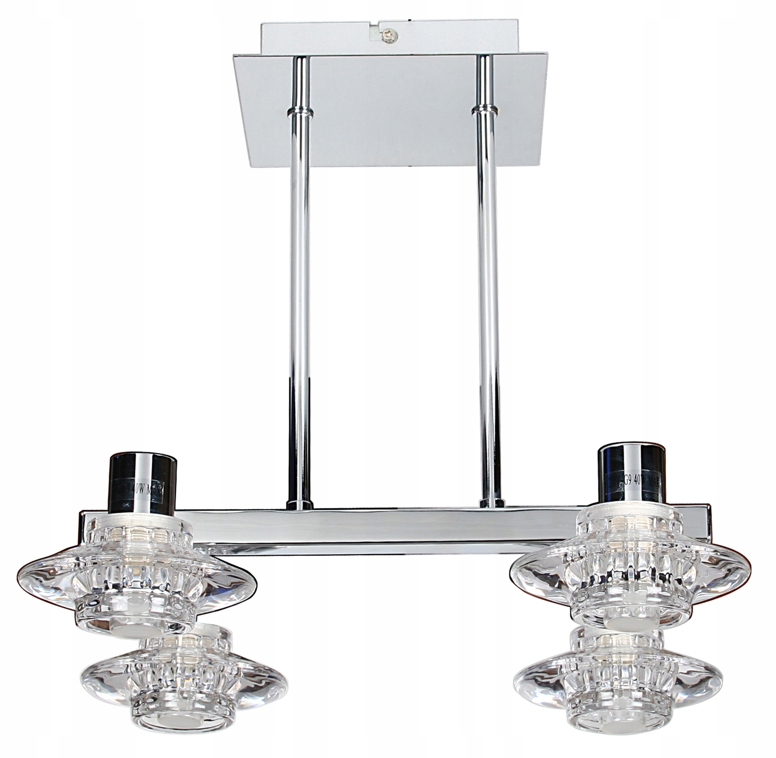 Elegantní závěsná stropní lampa 4-bodová Chrom L&h Rastek Zwis Spotový