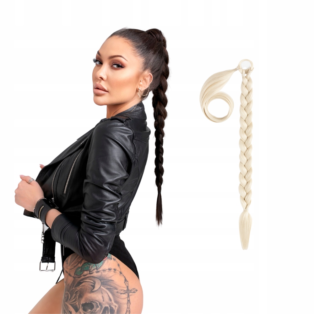 

Doczepiany warkocz kucyk na gumce 55 cm #60 blond