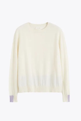 Chinti & Parker Krémový bavlněný svetr s proužky, velikost L