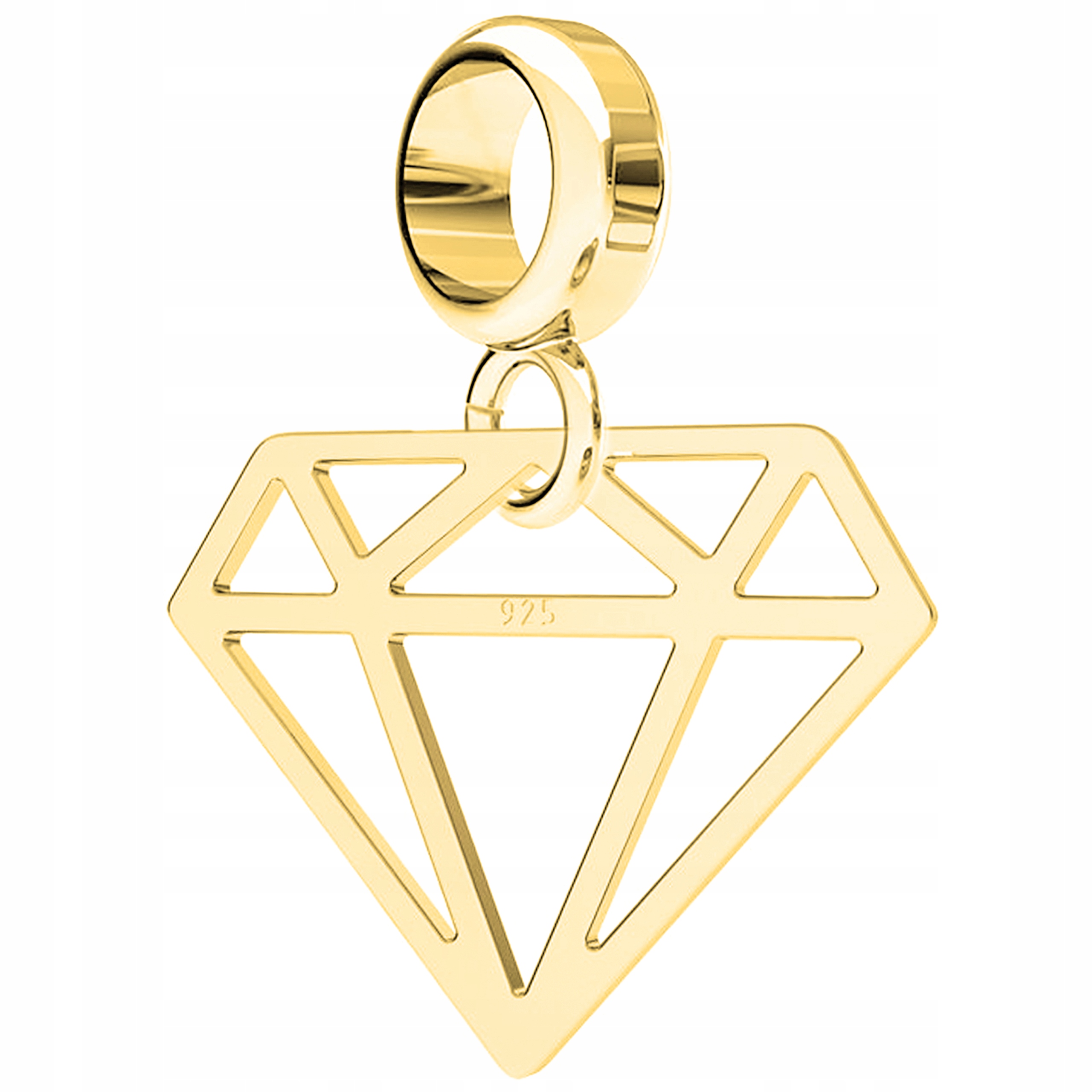 Charms Zlatý plech s diamantem Briliantem Ažurový diamant Stříbro 925