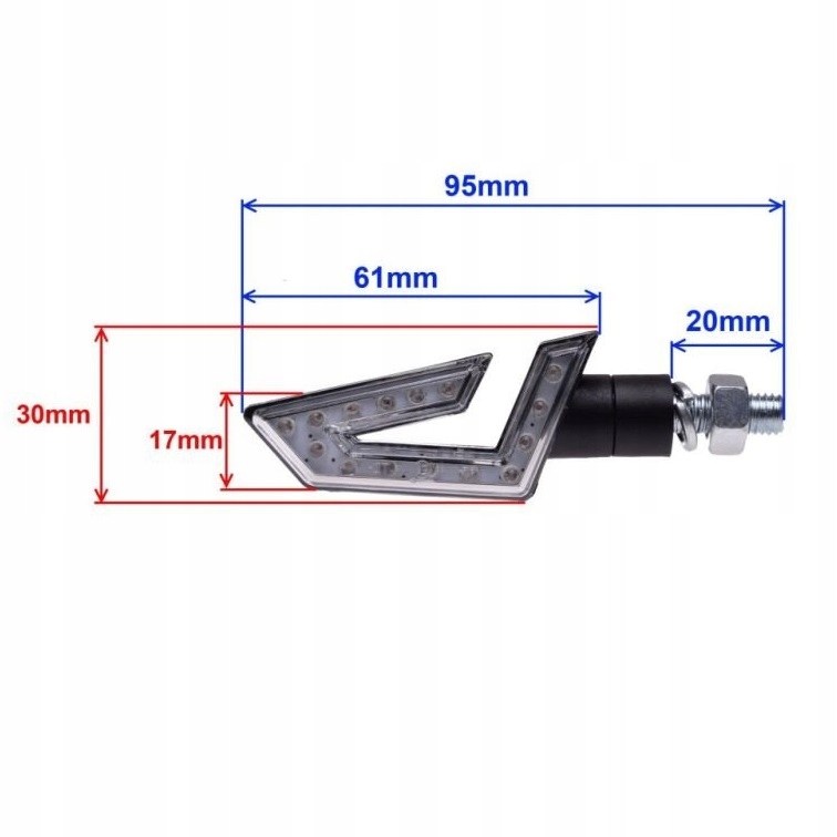 Kierunkowskazy LED motocyklowe czarny strzała uni Producent inny
