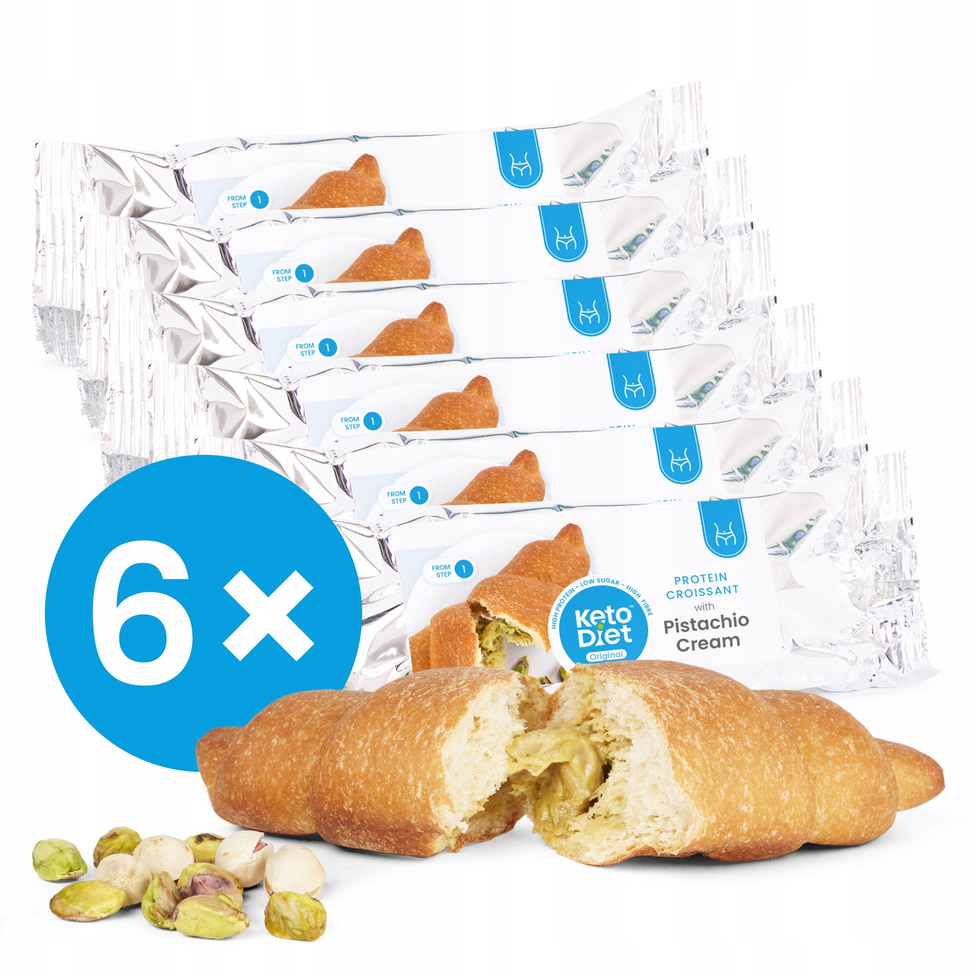 Levně Proteinový croissant s pistáciovou náplní Multipack (6 ks 6 porcí)