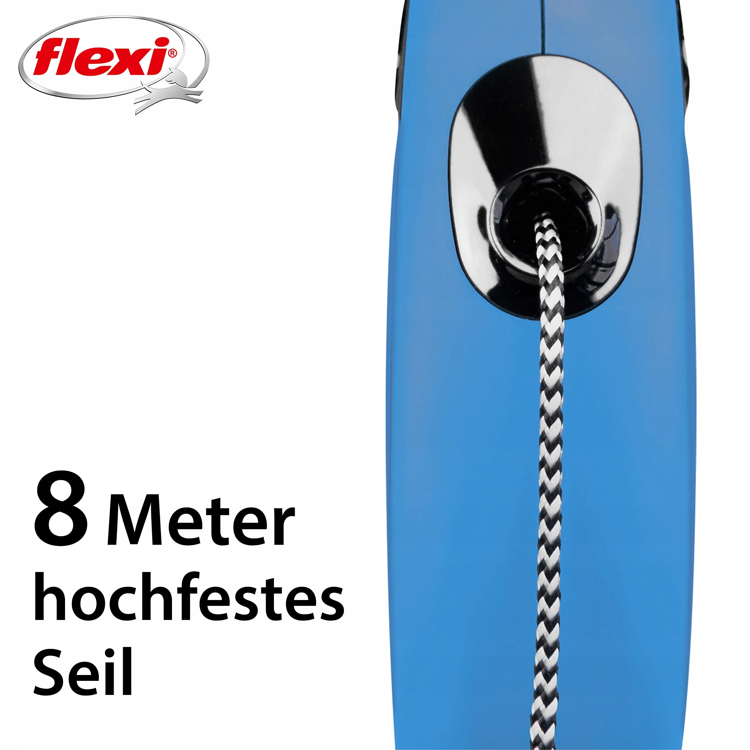 FLEXI New Classic S Smycz 8m Niebieska Dla Psów Do 12kg — miniatura 3