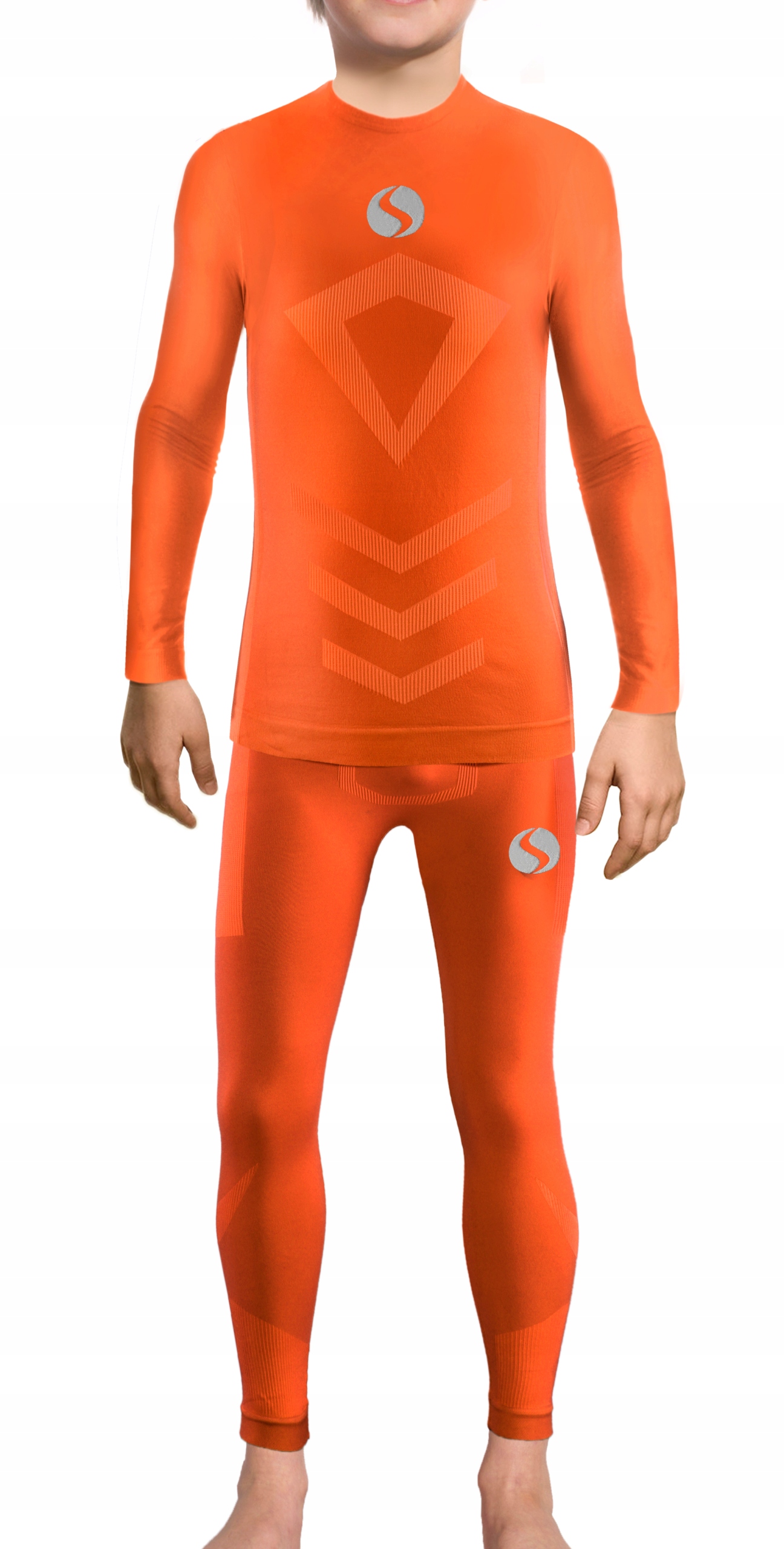 Sesto Senso Sada termoaktivního spodního prádla pro chlapce 2XS/XS Pomeranč