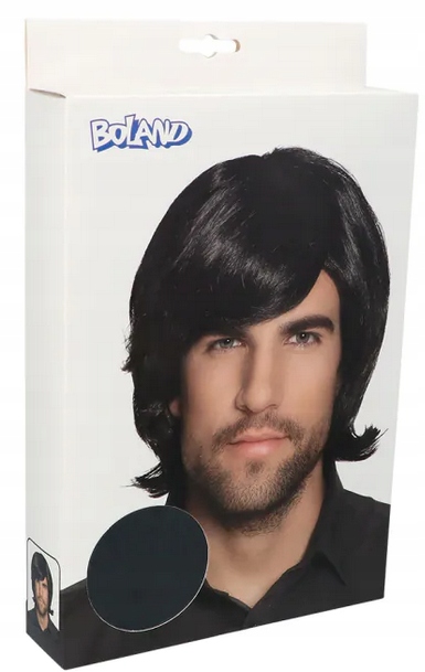 PERUKA MĘSKA SPIKE WŁOSY CZARNE ŚREDNIE Z GRZYWKĄ Kod producenta 85734