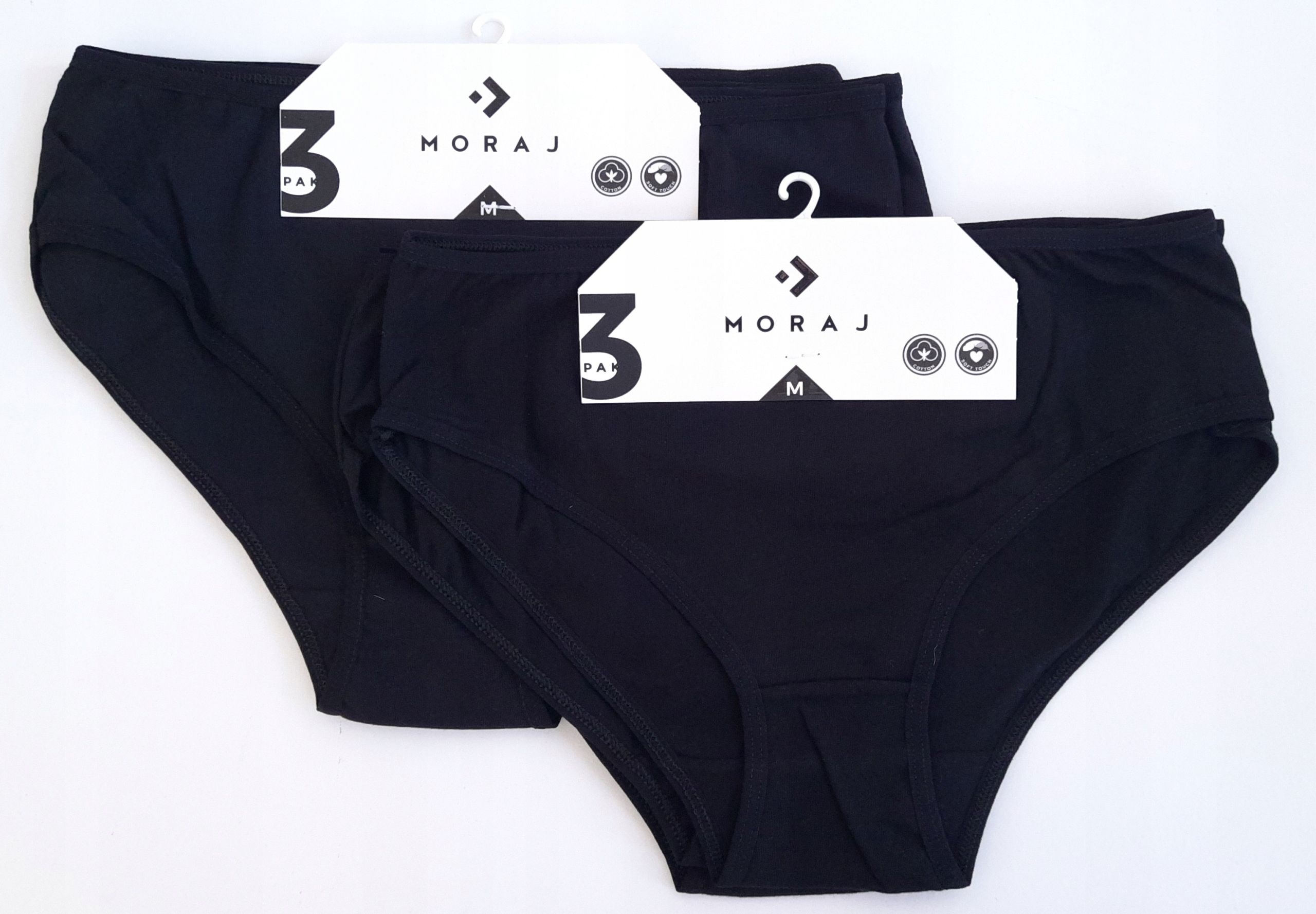 MORAJ figi damskie CZARNE gładkie bawełna 6pak 2XL Marka Moraj