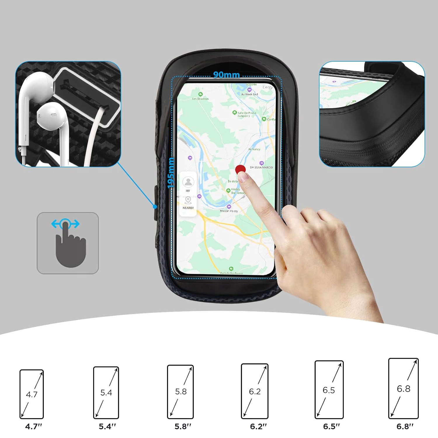 UCHWYT NA TELEFON KOMÓRKOWY, WODOSZCZELNA TORBA ROWEROWA DO SMARTFONÓW Marka Inna marka