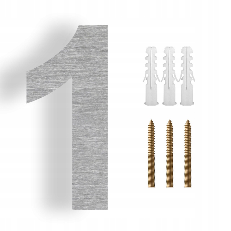 NUMER na DOM drzwi CYFRA 1 sześć STAL NIERDZEWNA