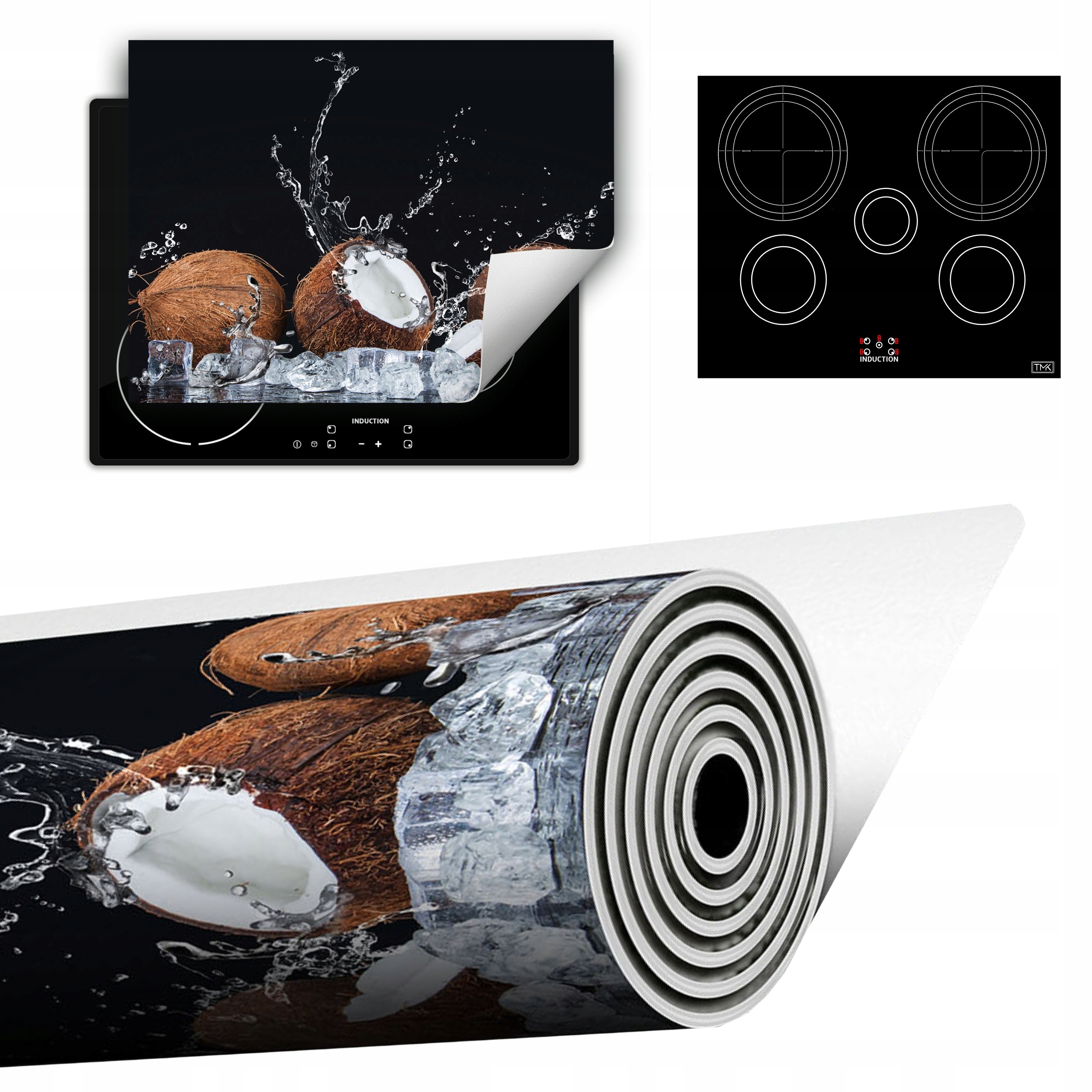 Vinylová Podložka Do Kuchyně Více Místa 70x52 černá zmrzlina ovoce