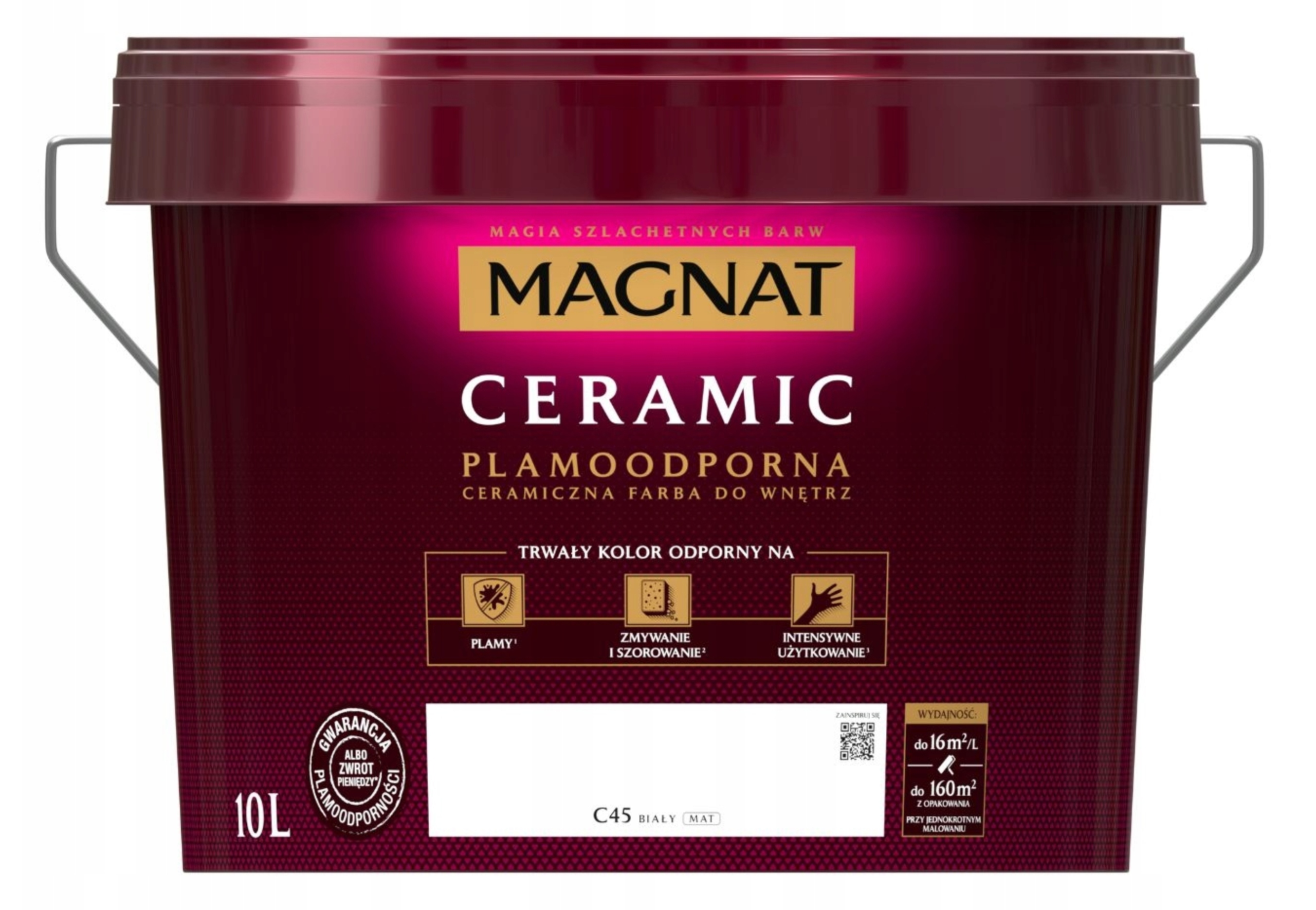 Magnat Ceramic farba ceramiczna do ścian sufitów plamoodporna 10L C45 biały
