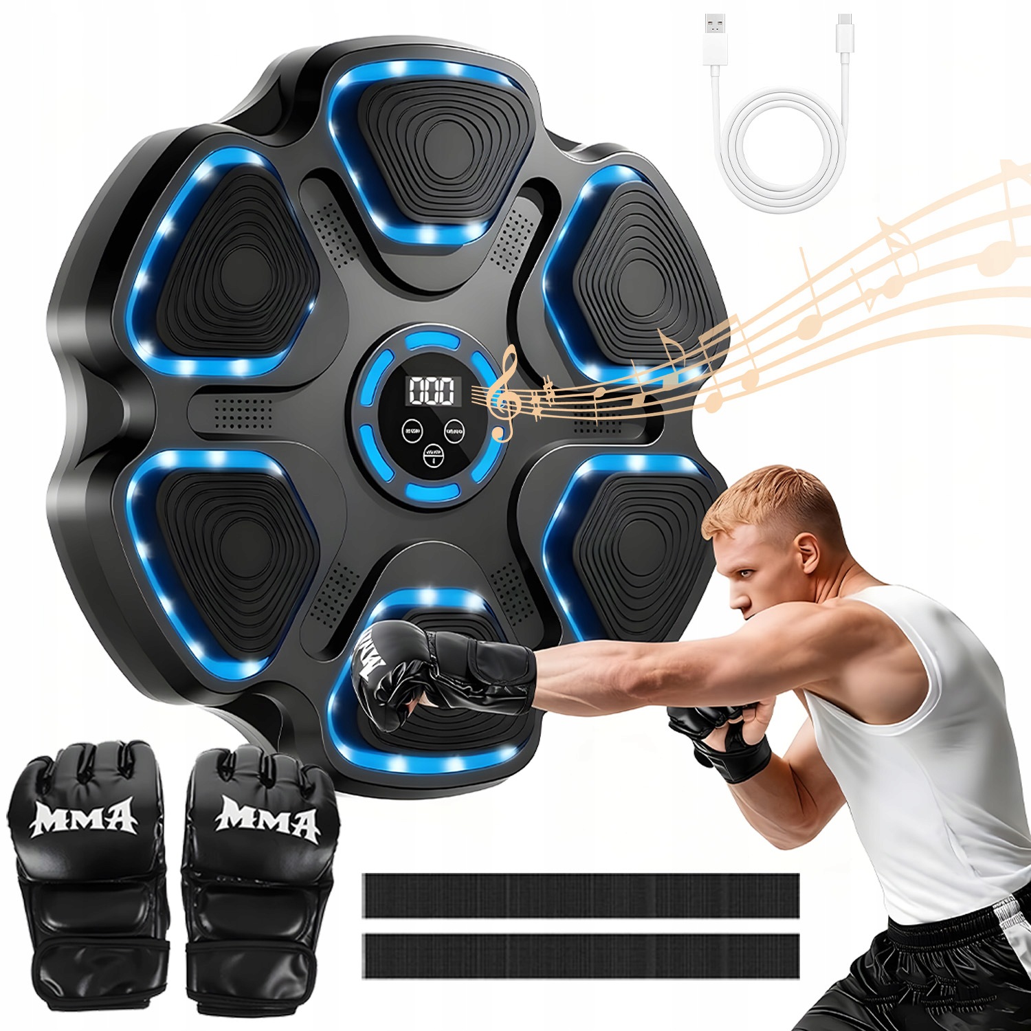 Hudební Boxovací Stroj Bluetooth 9 Rychlostí 11 Režimů Rukavice
