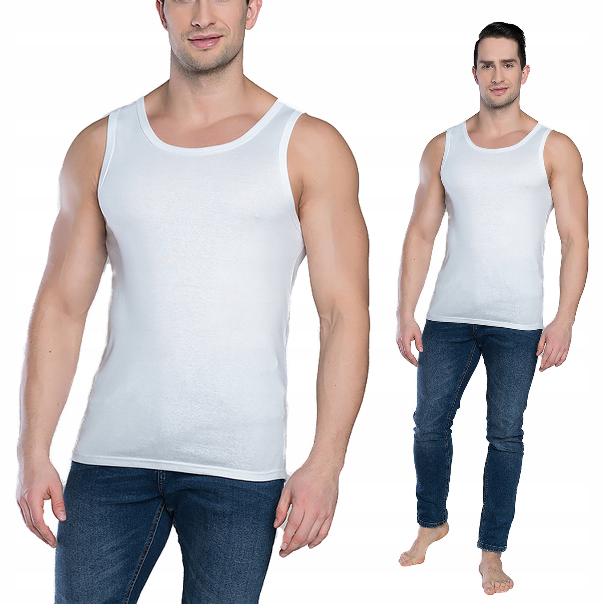 

'paco' Podkoszulek Męski_ Szerokie Ram. Biały_ L