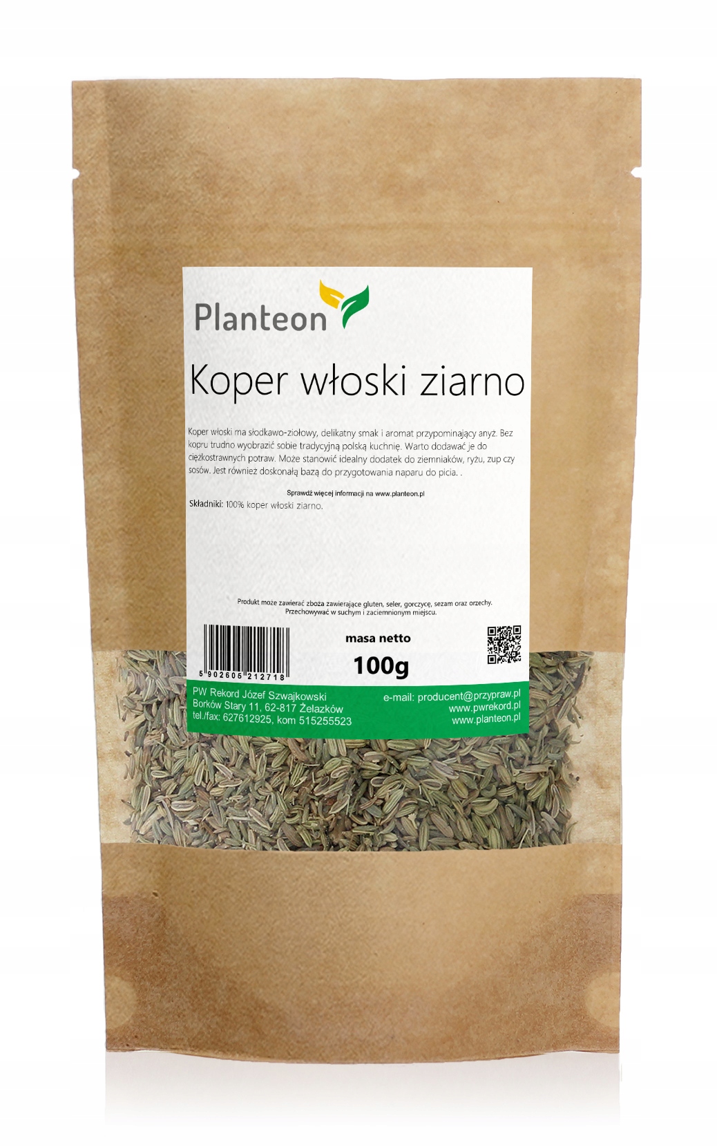 

Koper włoski ziarno na napar dodatek do dań 100g