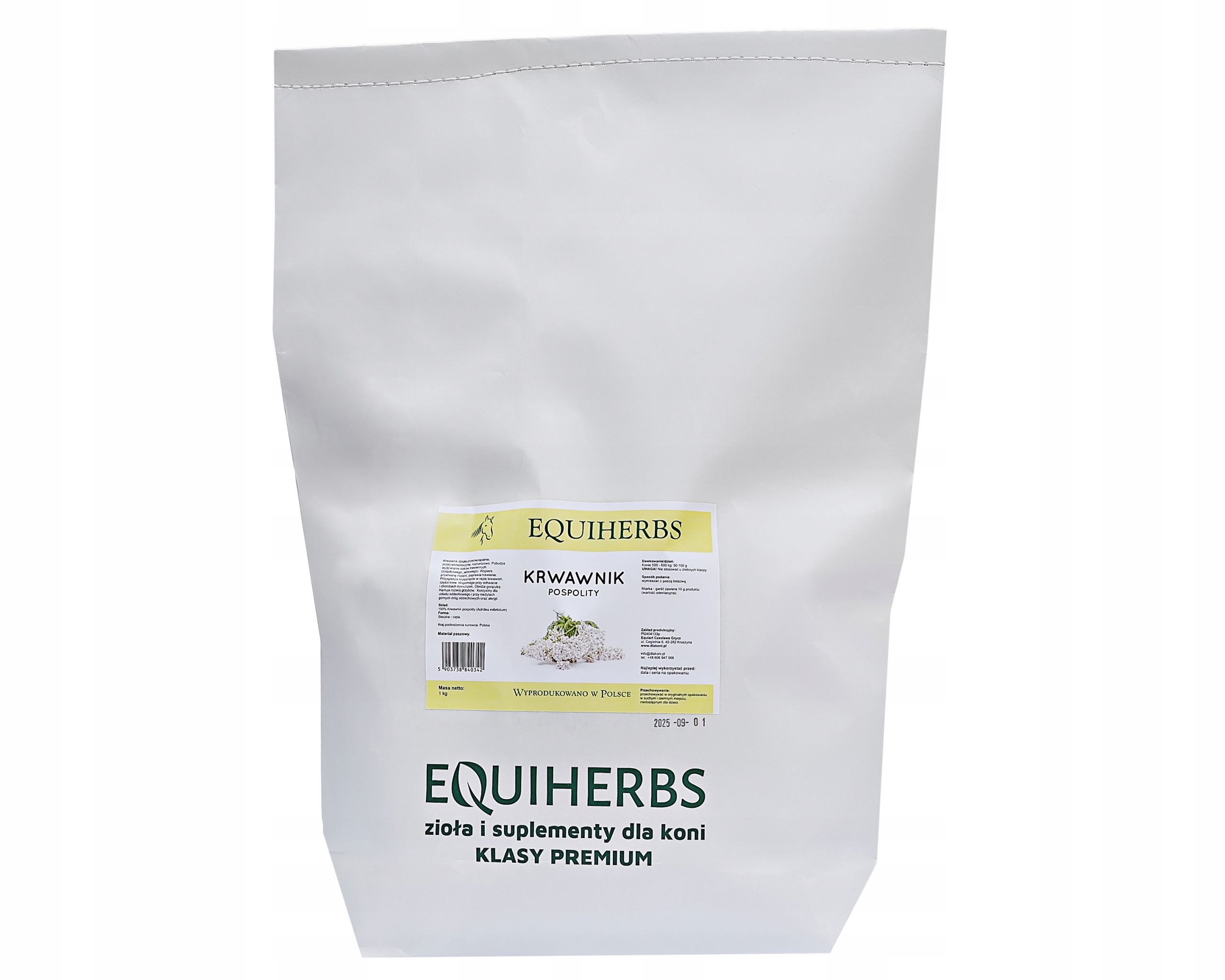 Krwawnik pospolity dla koni 1 kg Equiherbs poprawia trawienie