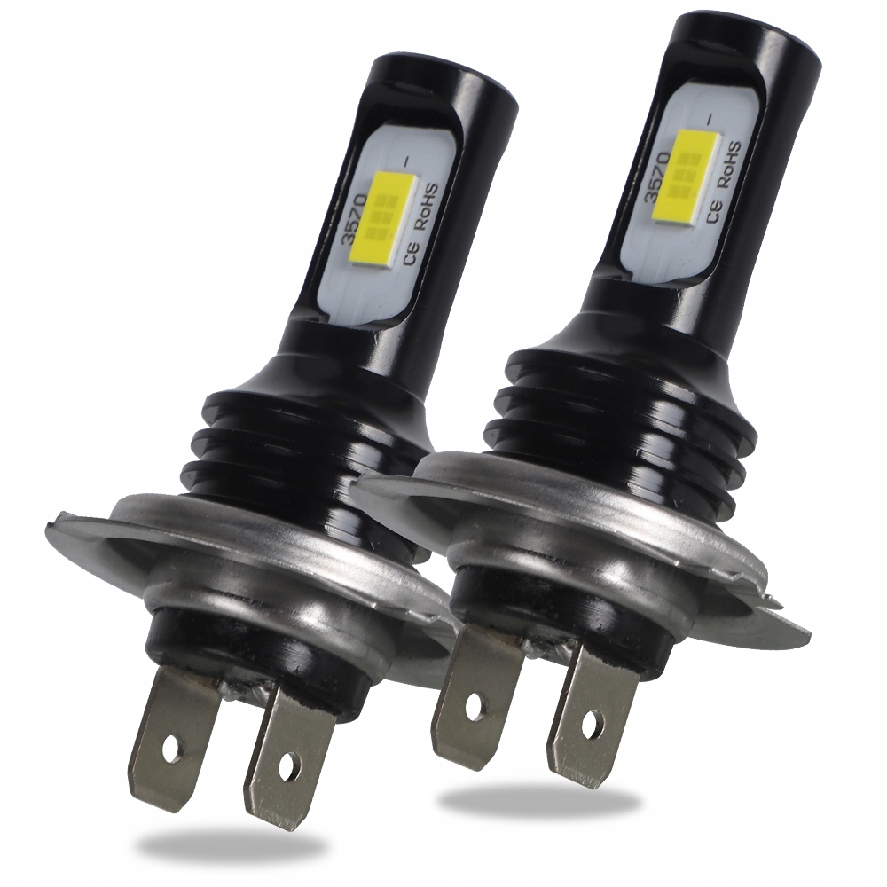 2x ŻARÓWKI LED H7 BARDZO MOCNE 4000LM 6500K 1:1 CANBUS 50000H 40W DC 12-24V