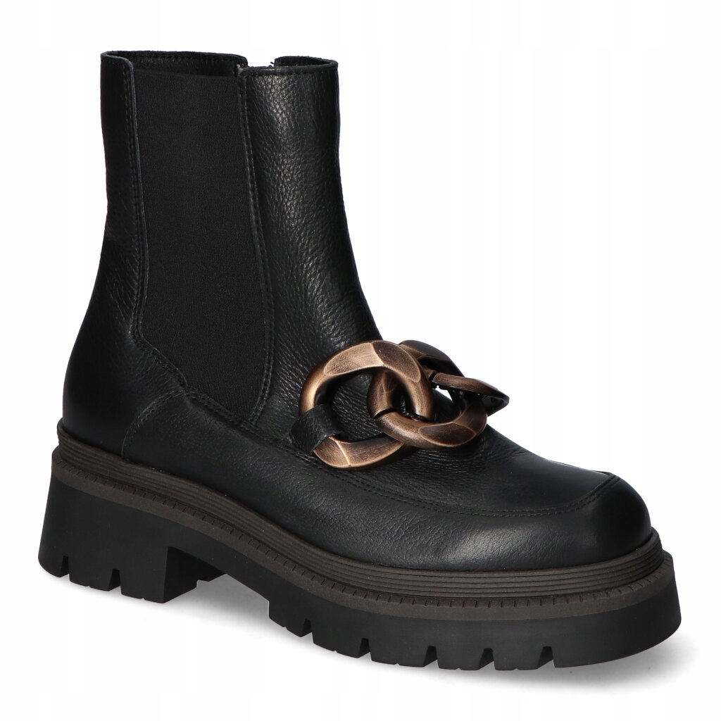 Kotníkové Boty Gamis 6003 Černé lico Zlatý řetěz 41