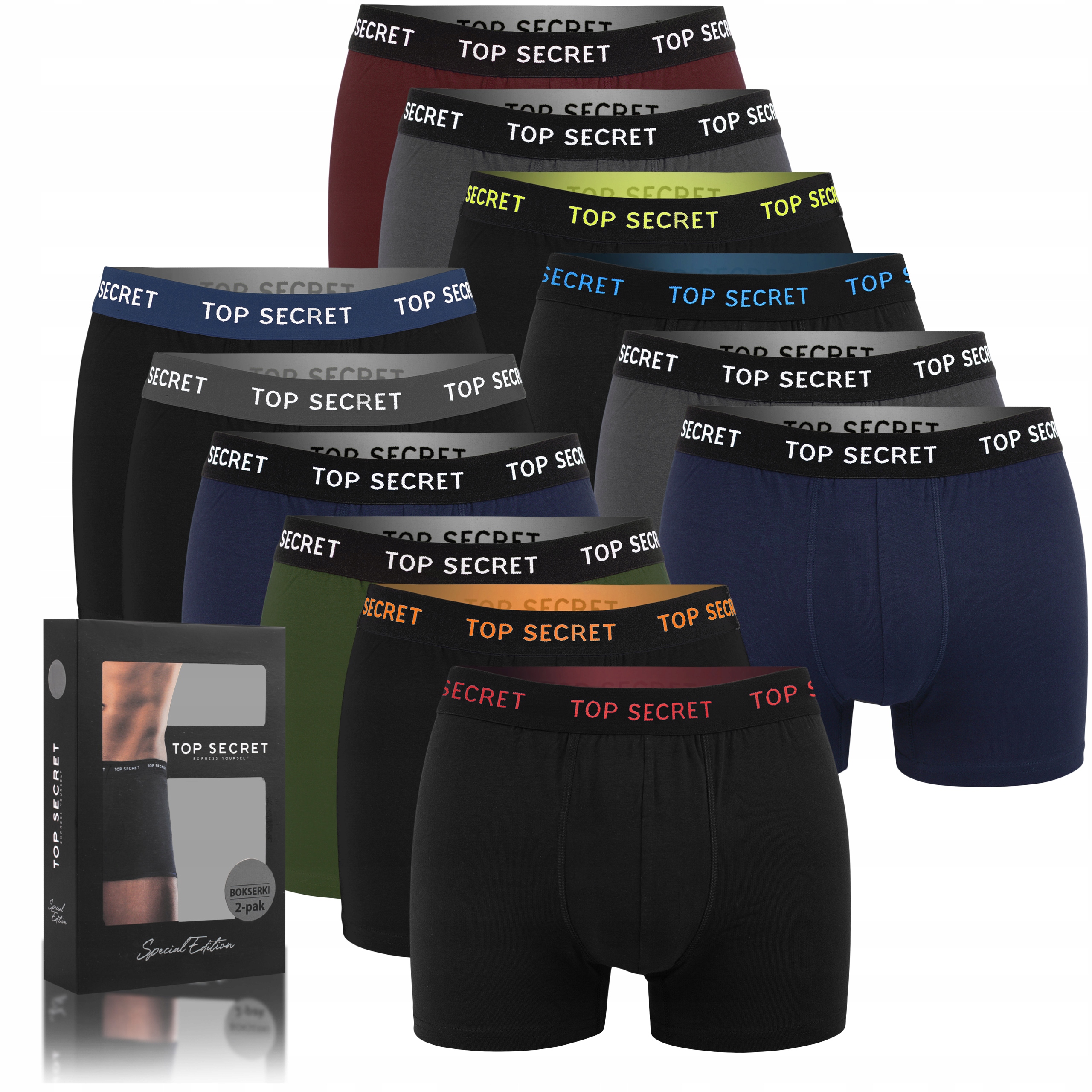 Top Secret Sada pánských boxerek Bavlna Barva BM914 12 kusů Velikost M