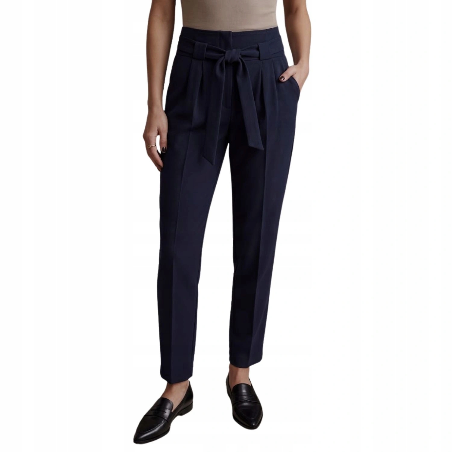 Dámské kalhoty Sinequanone Polphne tmavě modré s elegantním okrajem, velikost vel.