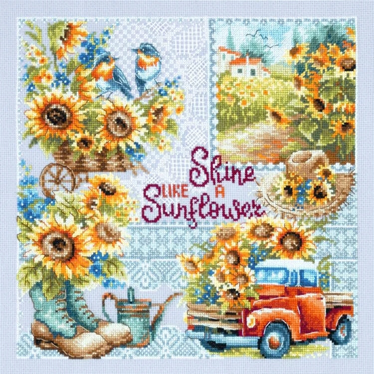 Křížková výšivka – Sada na vyšívání – Slunečnicový lesk – Magic Needle