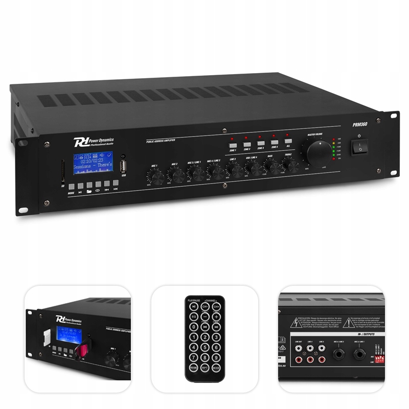 

Wzmacniacz 100V 4 strefy 6 kanałów 360W bluetooth