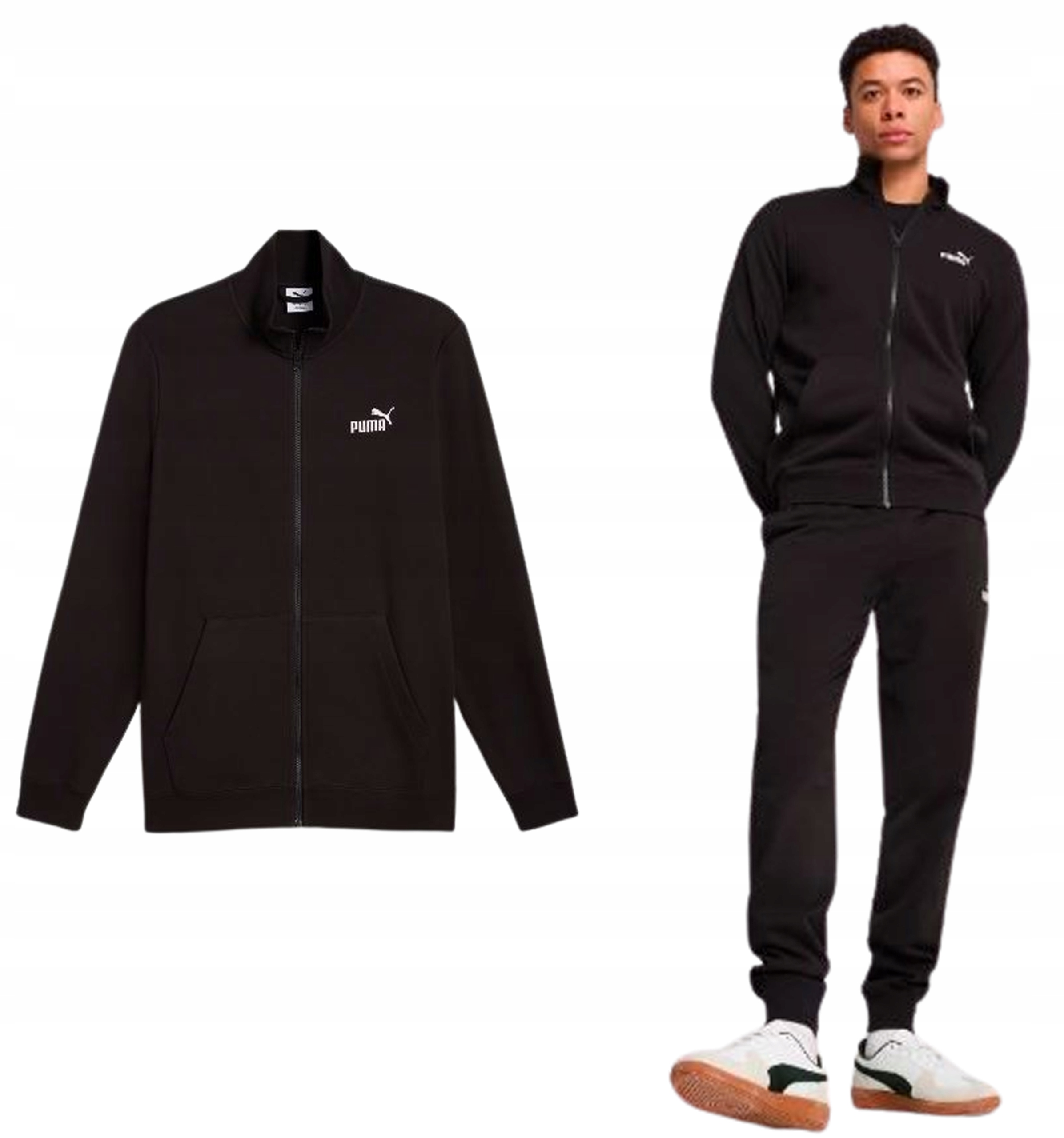 Tepláková mikina na zip Puma 682584 01 z bavlny bez kapuce S