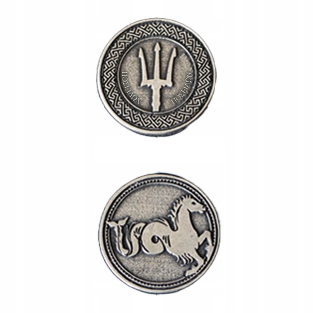 ZESTAW 12 MITOLOGICZNYCH METALOWYCH MONET LARP RPG Producent Drawlab