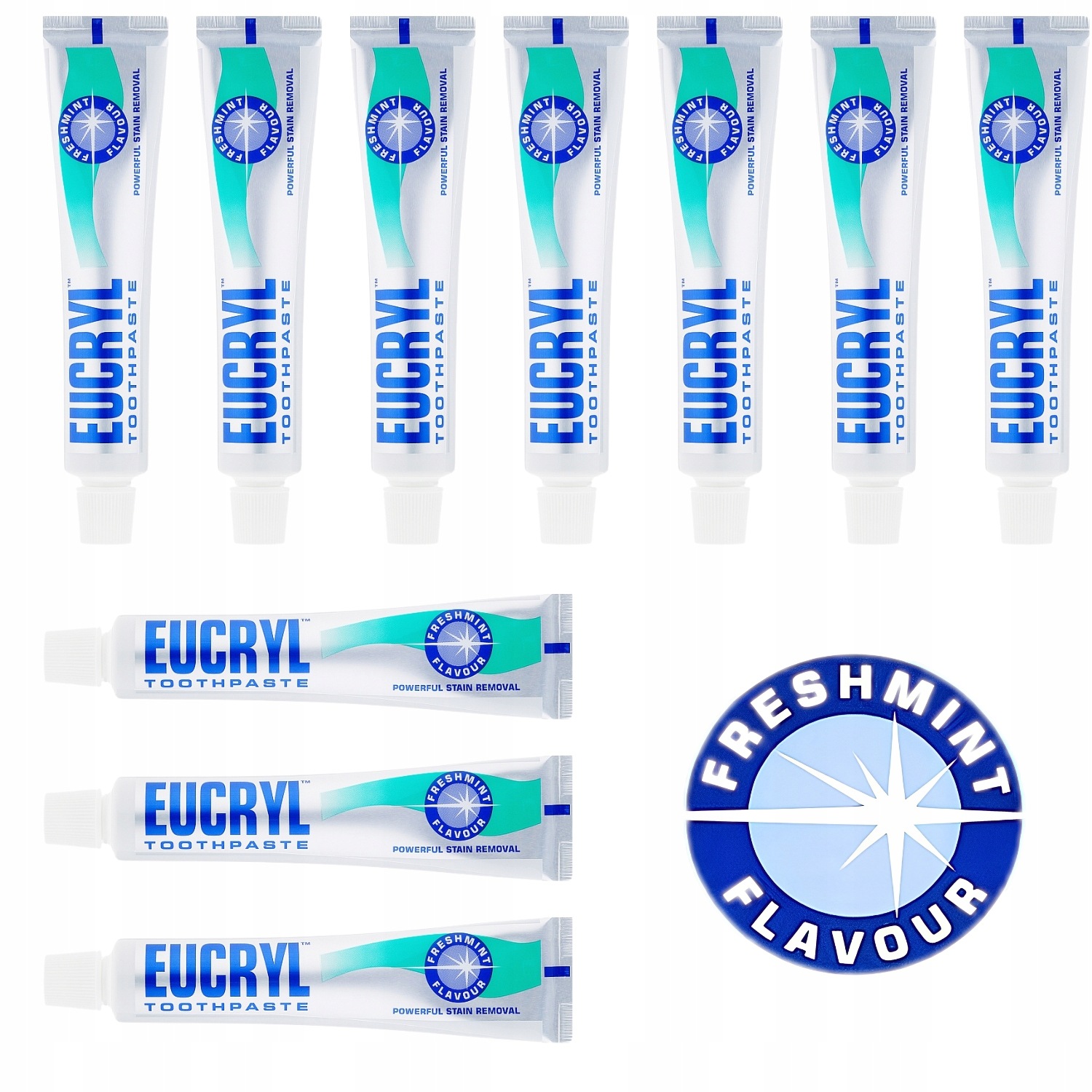 Zestaw 10x Eucryl Freshmint Pasta do zębów wybielająca 50ml
