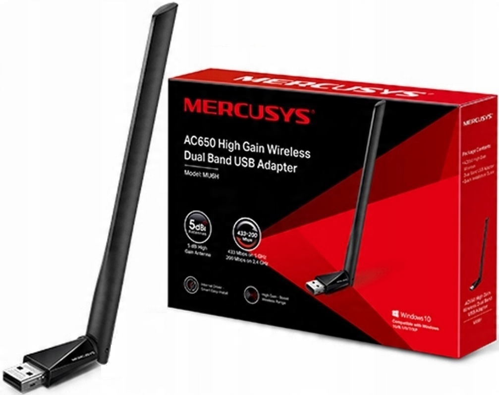 

Karta sieciowa Mercusys MU6H WiFi Usb