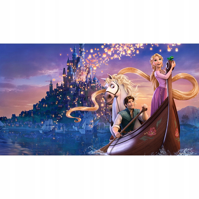 Tło Bajkowe Na Urodziny zaplątani roszpunka kwiaty 100X150