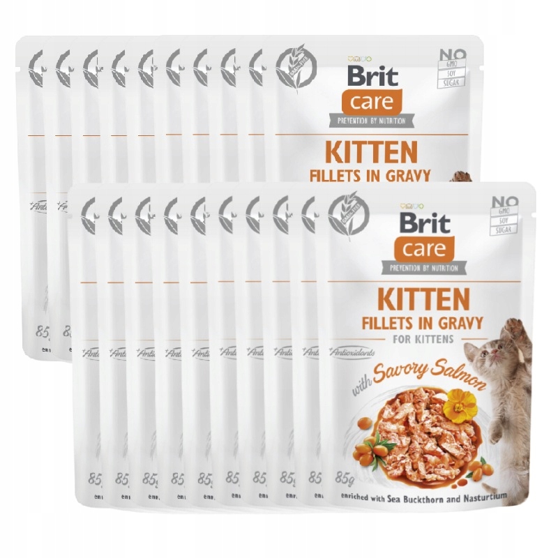 Levně Brit Care Cat Fillets In Gravy Kitten Losos v omáčce pro koťata 20PAK 20x85 g