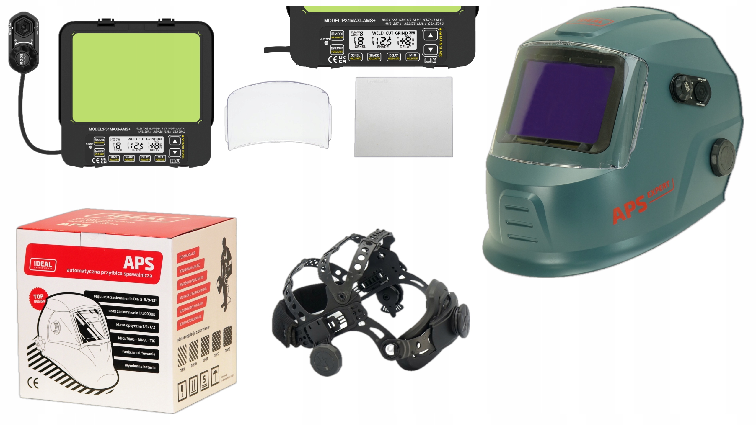 Przyłbica spawalnicza automatyczna Aps Expert P31-MAXI X1 Grey TrueView+