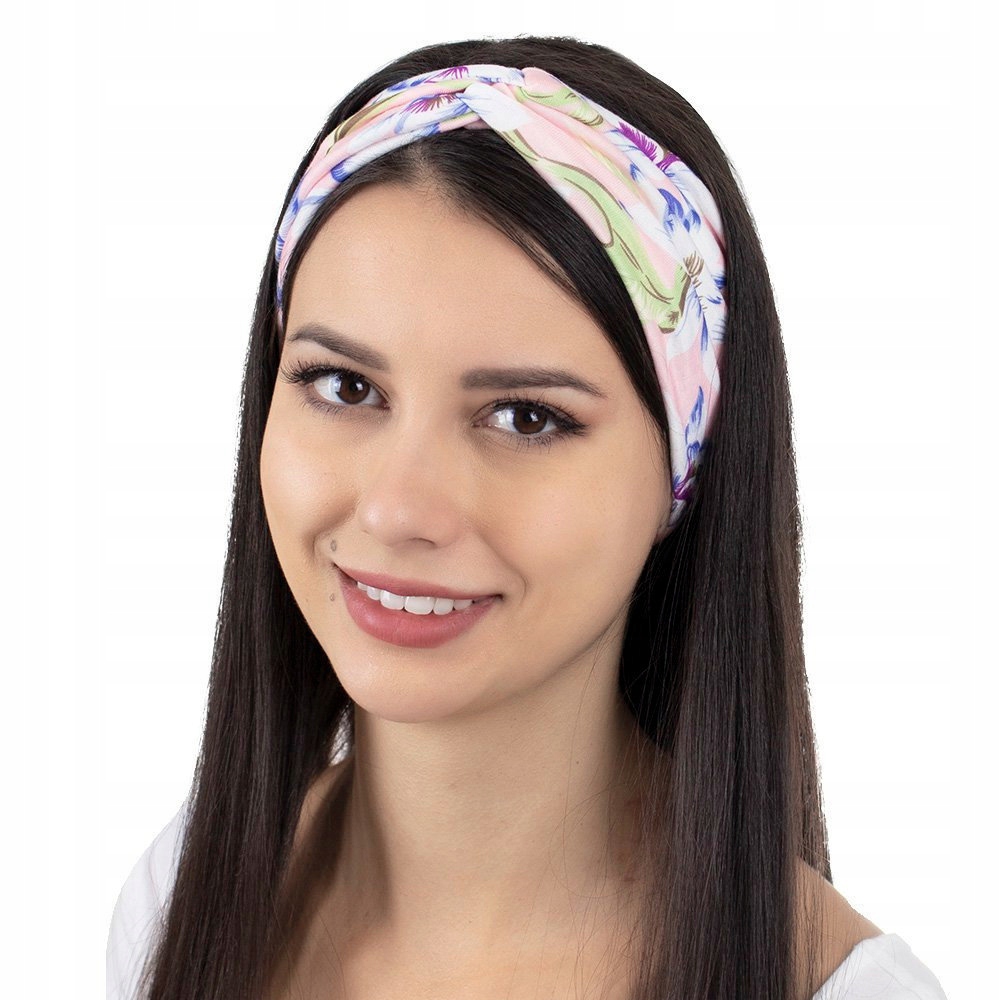 

Opaska Do Włosów szeroka Bandamka turban Kwiaty