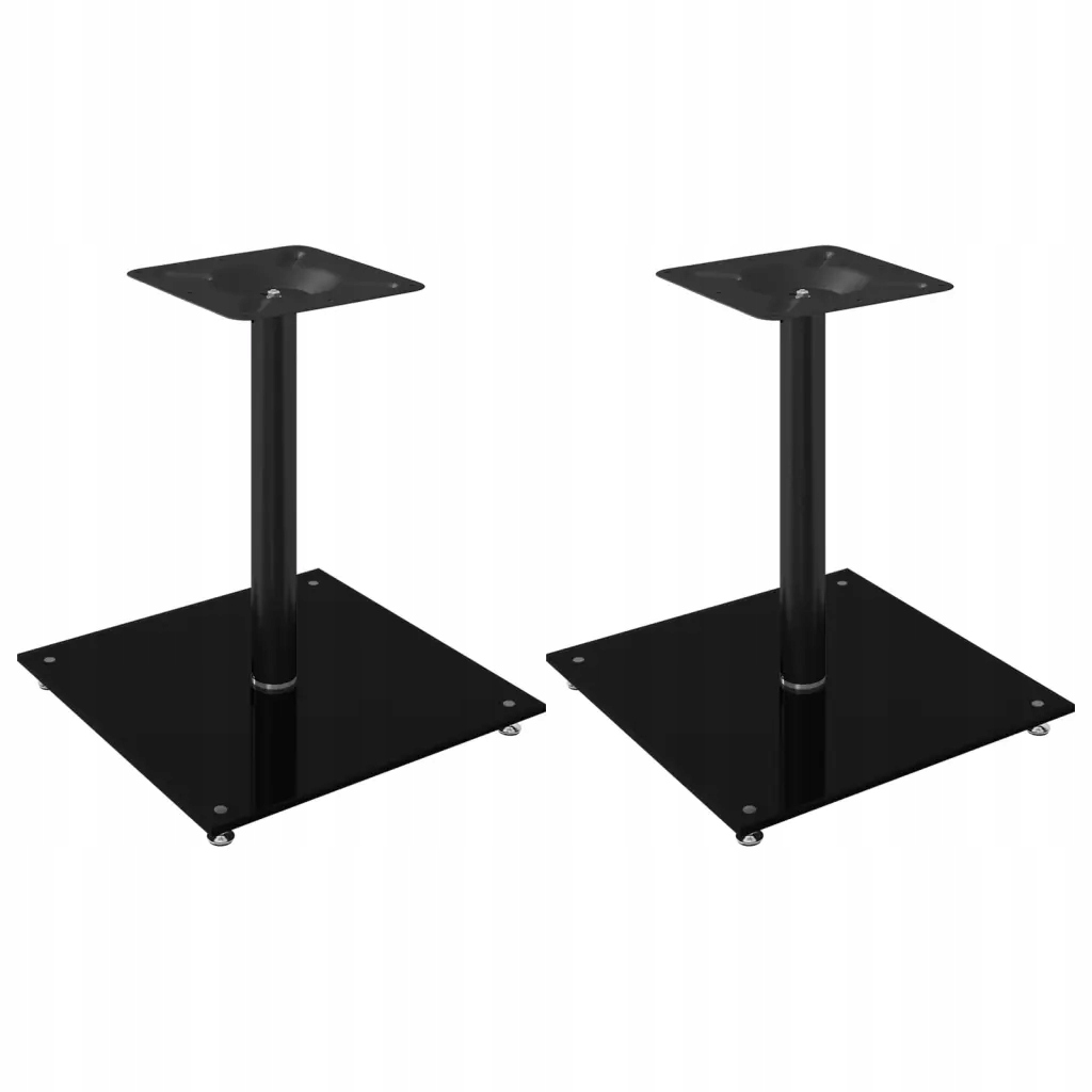 Stojaki pod głośniki 40x40 czarne szkło hartowane, aluminium