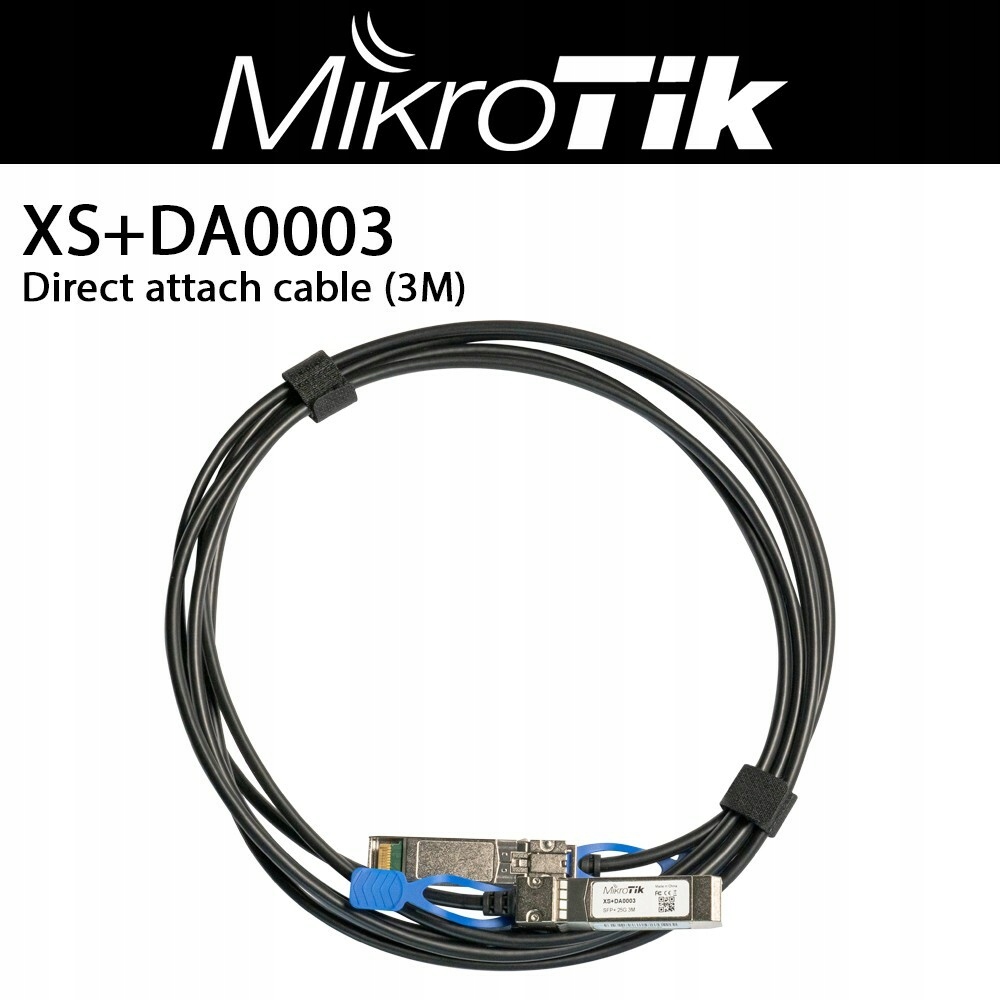 Kabel MikroTik XS+DA0003 Sfp+ 3 m černý